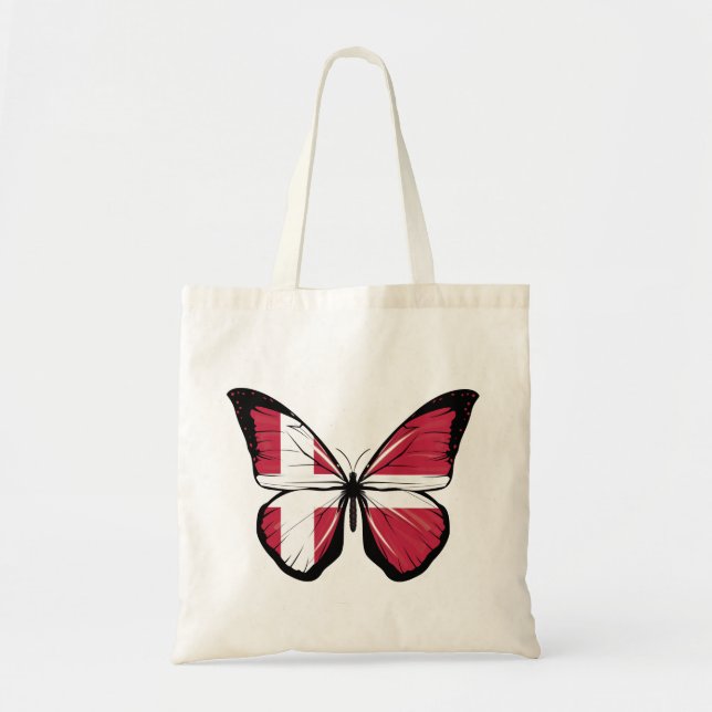 Denmark Butterfly Flag Tote Bag (Front)