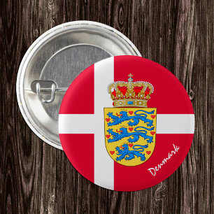Denmark button, patriotic Danish Flag fashion 1 Inch Round Button