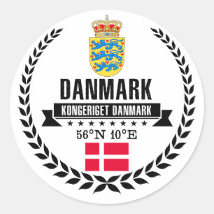 Denmark Classic Round Sticker