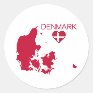 Denmark Classic Round Sticker