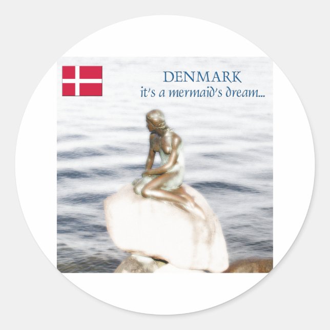 denmark classic round sticker (Front)