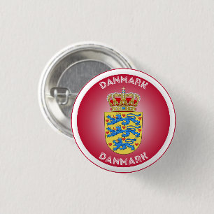 Denmark Coat of Arms Circle Shape 1 Inch Round Button