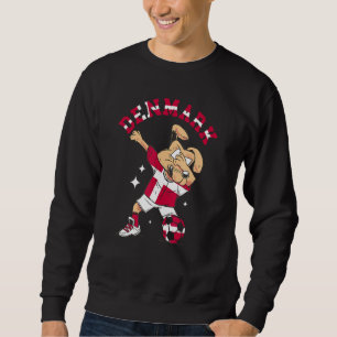 Denmark Dabbing Dog Proud Soccer Player Dansk Flag Sweatshirt