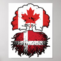 Denmark Danish Canadian Canada Tree Roots Flag
