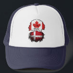 Denmark Danish Canadian Canada Tree Roots Flag Trucker Hat<br><div class="desc">Show your pride in your Danish heritage and Canadian identity. Your nationality is binational or one of your parents is from Denmark or Canada? Show your roots.</div>