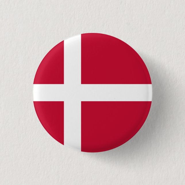 Denmark (Danish) Flag 1 Inch Round Button (Front)