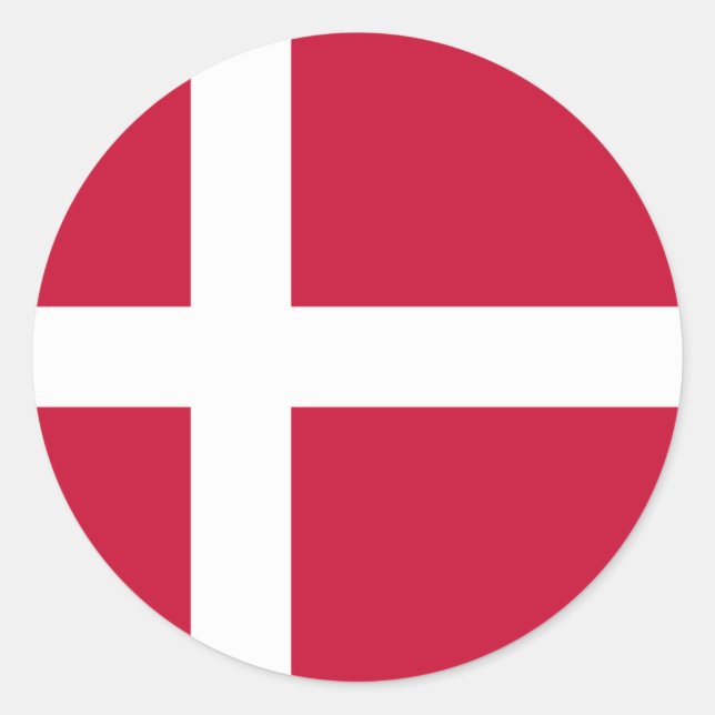 Denmark (Danish) Flag Classic Round Sticker (Front)