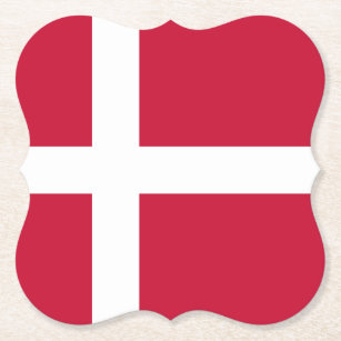 Denmark (Danish) Flag Paper Coaster