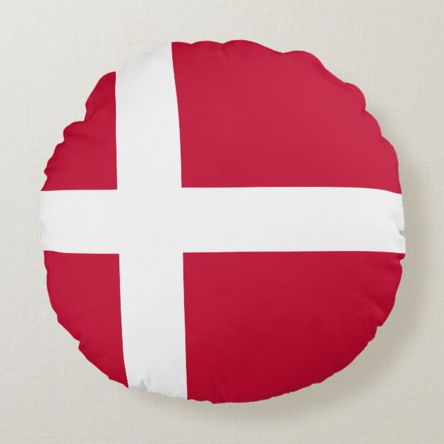 Denmark (Danish) Flag Round Pillow (Front)