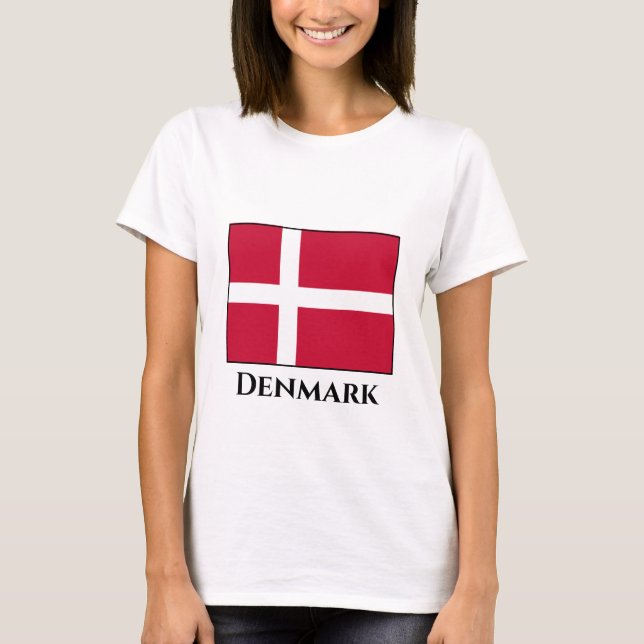 Denmark (Danish) Flag T-Shirt (Front)