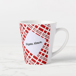 Denmark Danish Flag Tiled Black Personalization Latte Mug