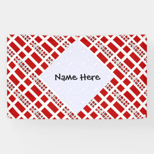 Denmark Danish Flag Tiled Personalized Banner