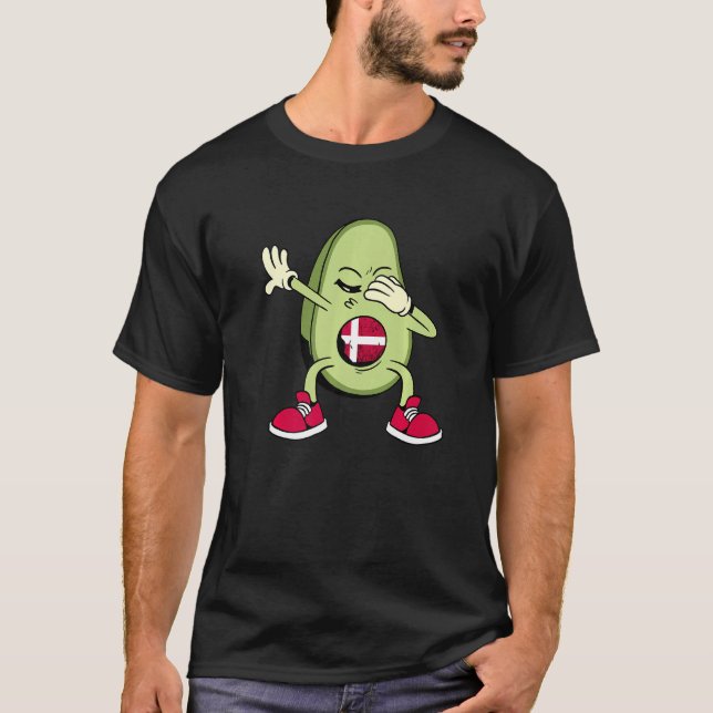 Denmark Danish Soccer Team Dabbing Avocado Danish  T-Shirt (Front)