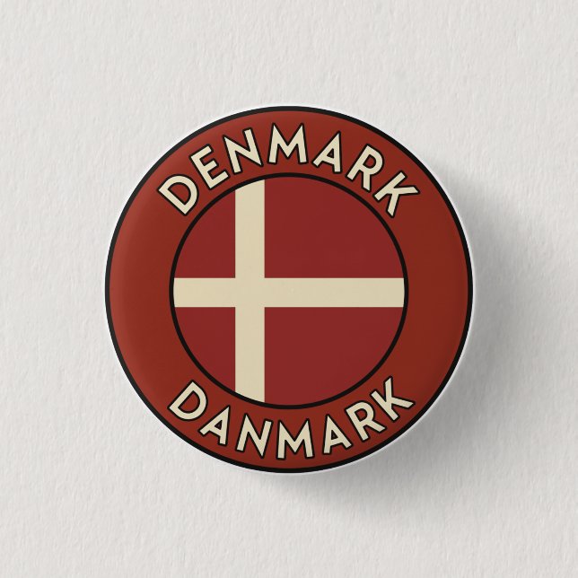 Denmark Danmark  1 Inch Round Button (Front)