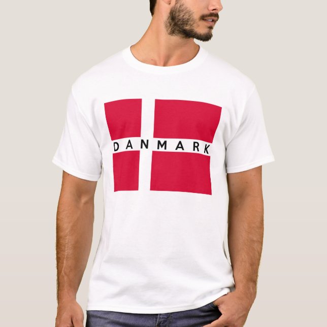 denmark danmark flag country danish text name T-Shirt (Front)