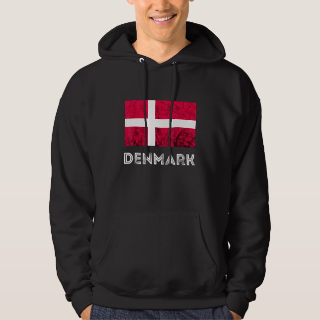 Denmark Dannebrog Danish Flag Dansk Roots Danish P Hoodie (Front)