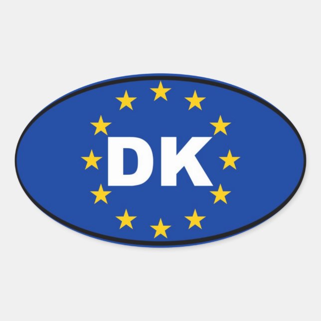 Denmark - DK - European Union Oval Sticker (Front)