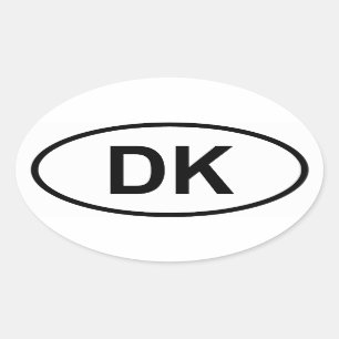Denmark "DK" Oval Sticker