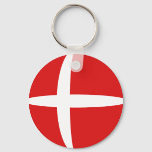 Denmark Fisheye Flag Keychain
