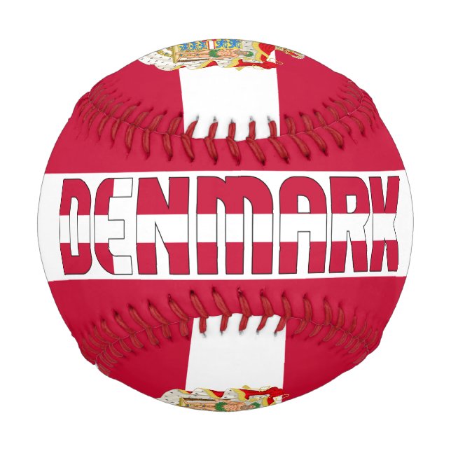 Denmark Flag and Coat of Arms Patriotic Baseball (Front)