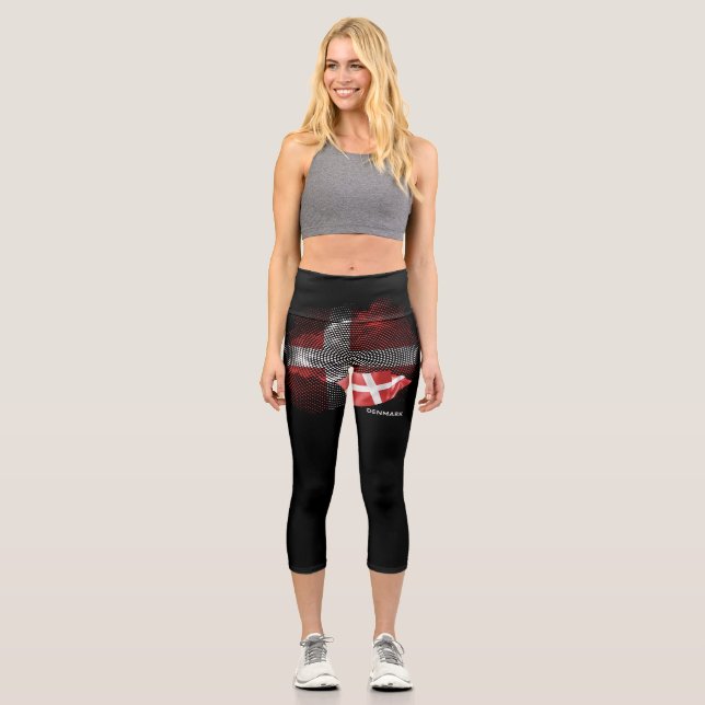 Denmark flag capri leggings (Front)