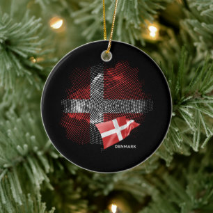 Denmark flag ceramic ornament