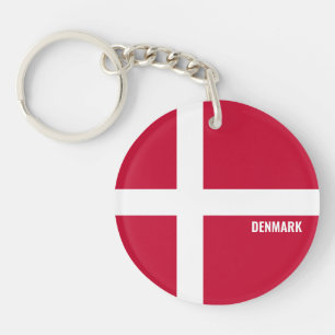 Denmark Flag Charming Patriotic Keychain