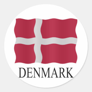 Denmark flag classic round sticker