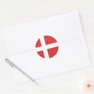 Denmark flag classic round sticker