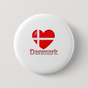 Denmark Flag Cutout 2 Inch Round Button