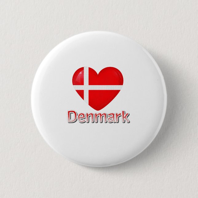 Denmark Flag Cutout 2 Inch Round Button (Front)