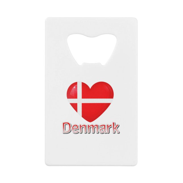 Denmark Flag Cutout Credit Card Bottle Opener (Front)