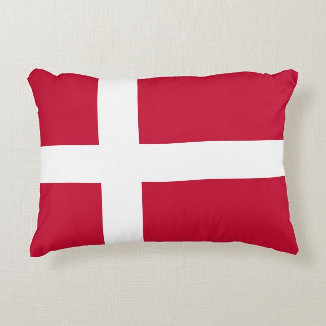 Denmark Flag Danish Patriotic Accent Pillow (Front)
