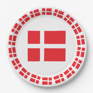 DENMARK FLAG DANNEBROG PAPER PLATE
