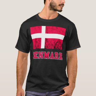 Denmark Flag Dannebrog Retro Danish Pride Danes Ro T-Shirt