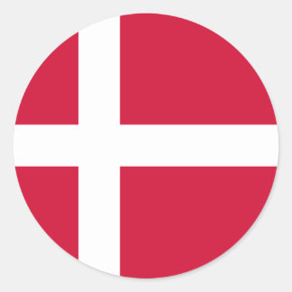 Denmark Flag Design Classic Round Sticker