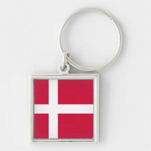 Denmark Flag DK Keychain