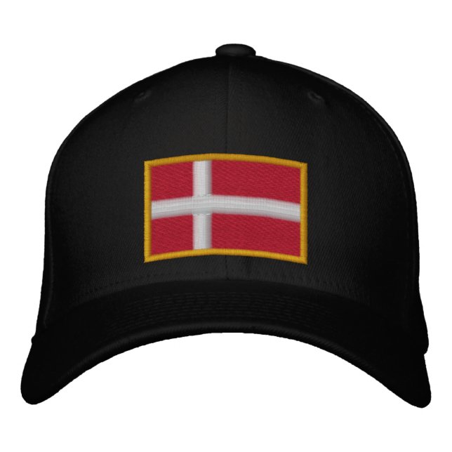 Denmark Flag Embroidered Hat (Front)