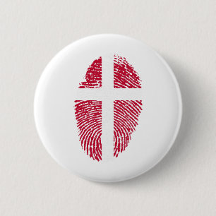 Denmark Flag Fingerprint Country Pride 2 Inch Round Button