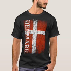 Denmark Flag Gift Women Men Children Denmark Retro T-Shirt