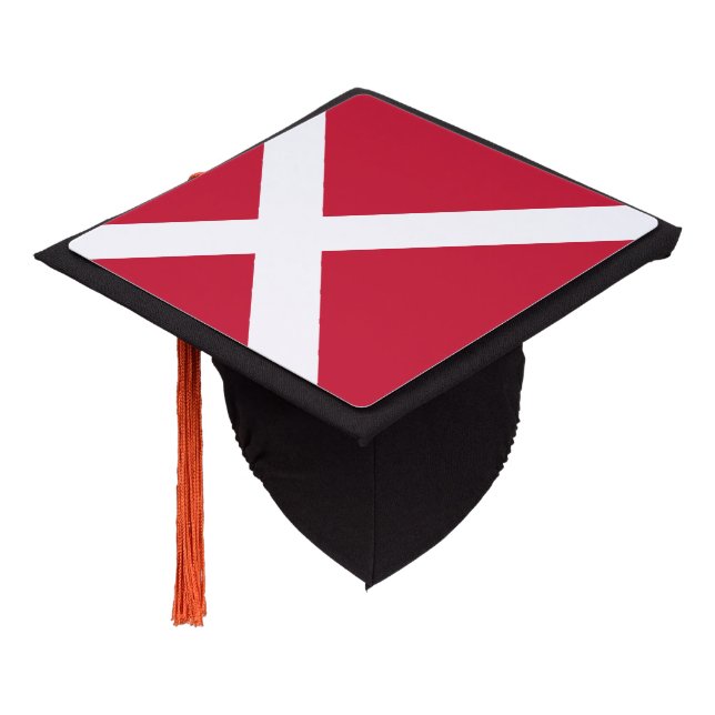 Denmark Flag Graduation Cap Topper (Angled)