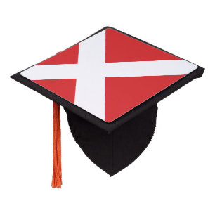 Denmark flag graduation cap topper