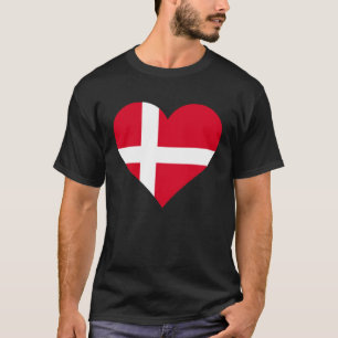 Denmark Flag Heart Denmark Gifts Love Denmark T-Shirt