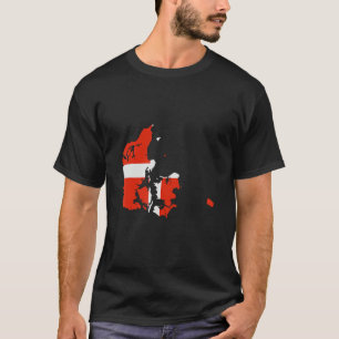 Denmark flag in Denmark outline Denmark T-Shirt