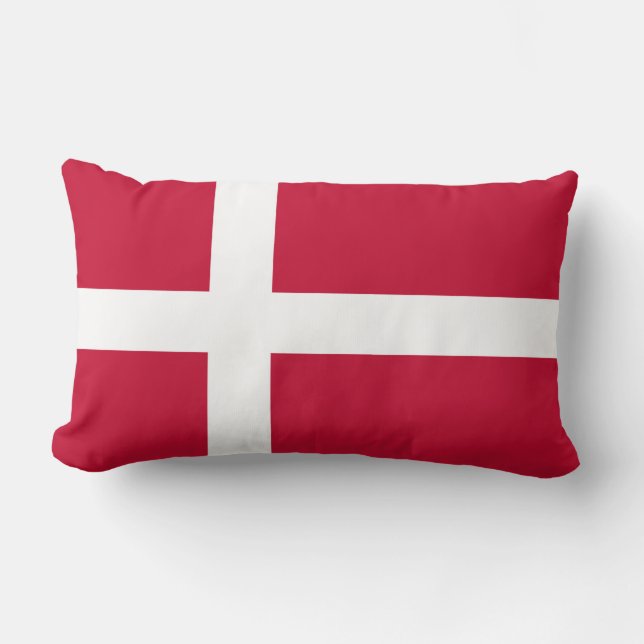 Denmark Flag Lumbar Pillow (Front)