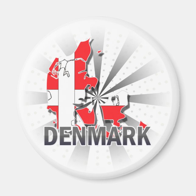 Denmark Flag Map 2.0 Magnet (Front)