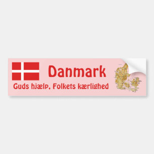 Denmark Flag + Map Bumper Sticker