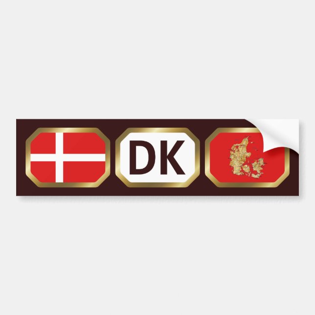 Denmark Flag Map Code Bumper Sticker (Front)