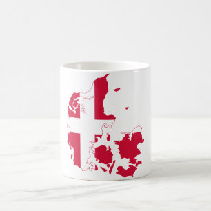 Denmark Flag Map Coffee Mug