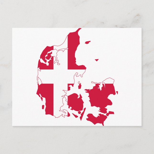 Denmark Flag map DK Postcard (Front)